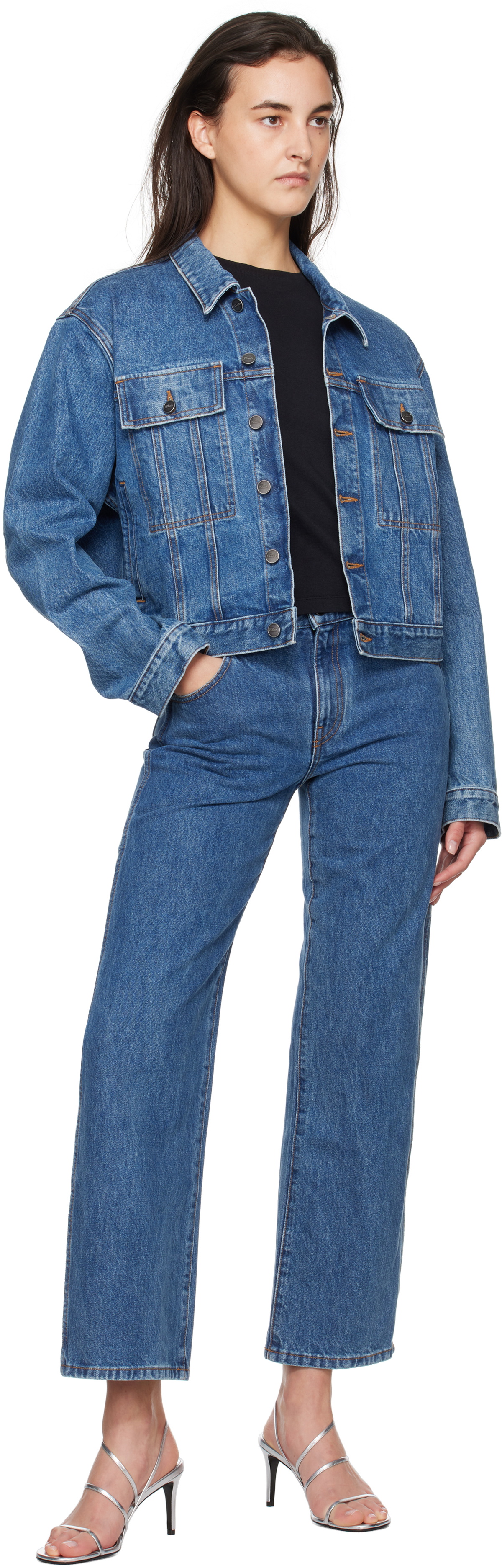 KHAITE Blue Saunder Denim Jacket