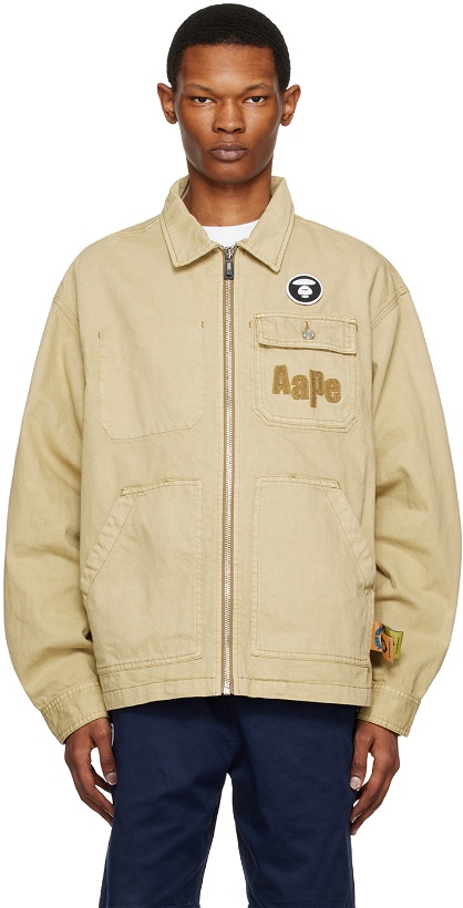 Photo: AAPE by A Bathing Ape Beige Embroidered Jacket