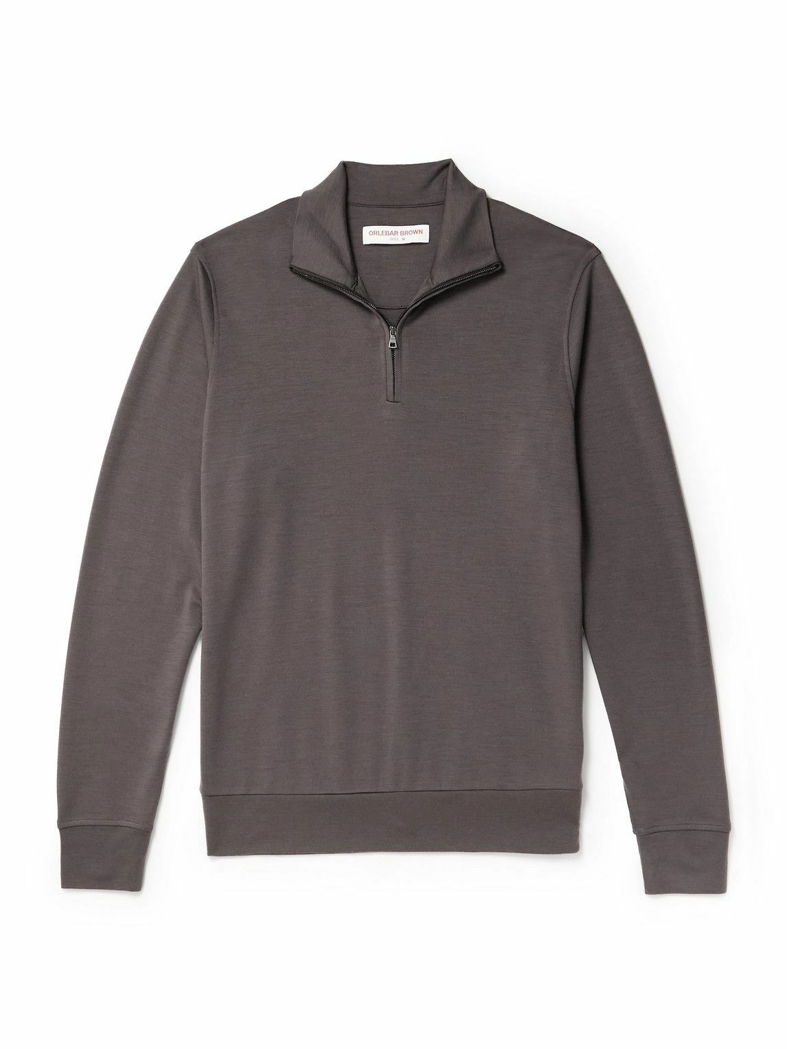 Orlebar Brown - Isar Merino Wool-Jersey Half-Zip Sweatshirt - Brown