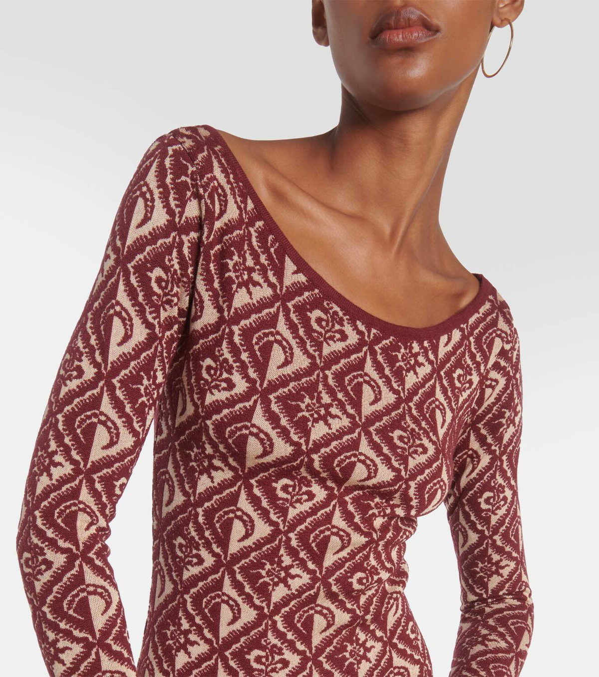 Marine Serre Moon Diamant jacquard wool-blend minidress
