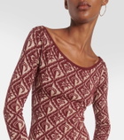Marine Serre Moon Diamant jacquard wool-blend minidress