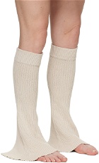 Our Legacy Beige Knitted Gaiter Leg Warmers