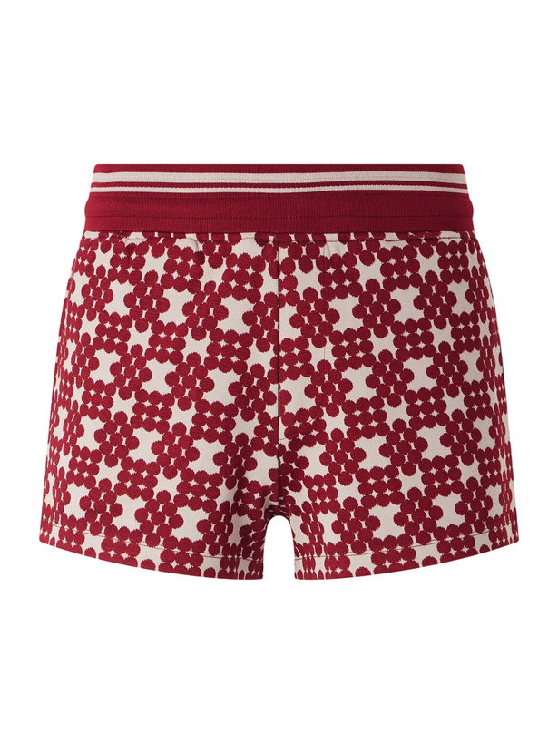 Photo: Dries Van Noten - Slim-Fit Jacquard-Knit Shorts - Red