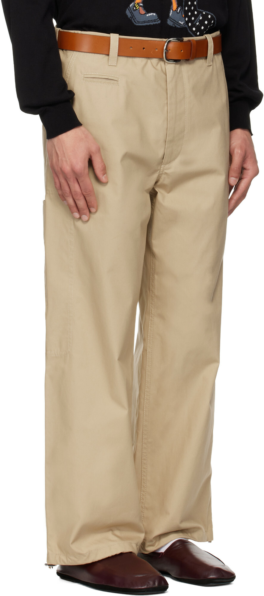 Moschino Beige Classic With Twist New Tailoring Trousers
