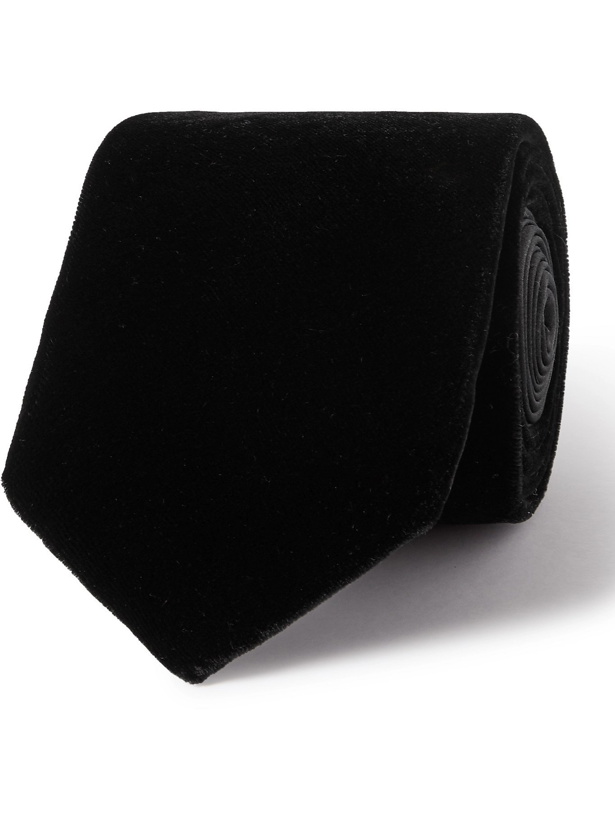 Photo: LANVIN - 7cm Velvet Tie - Black