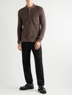 Frescobol Carioca - Murilo Slim-Fit Ribbed Cotton and Wool-Blend Sweater - Brown