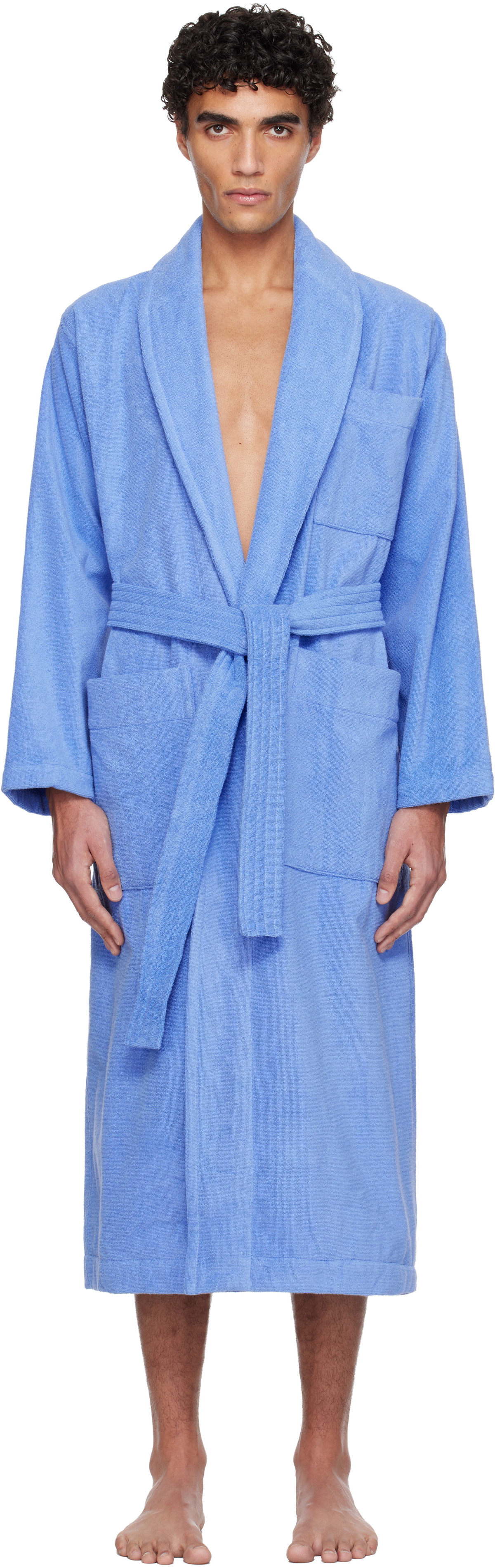 Tekla Blue Terry Classic Bathrobe