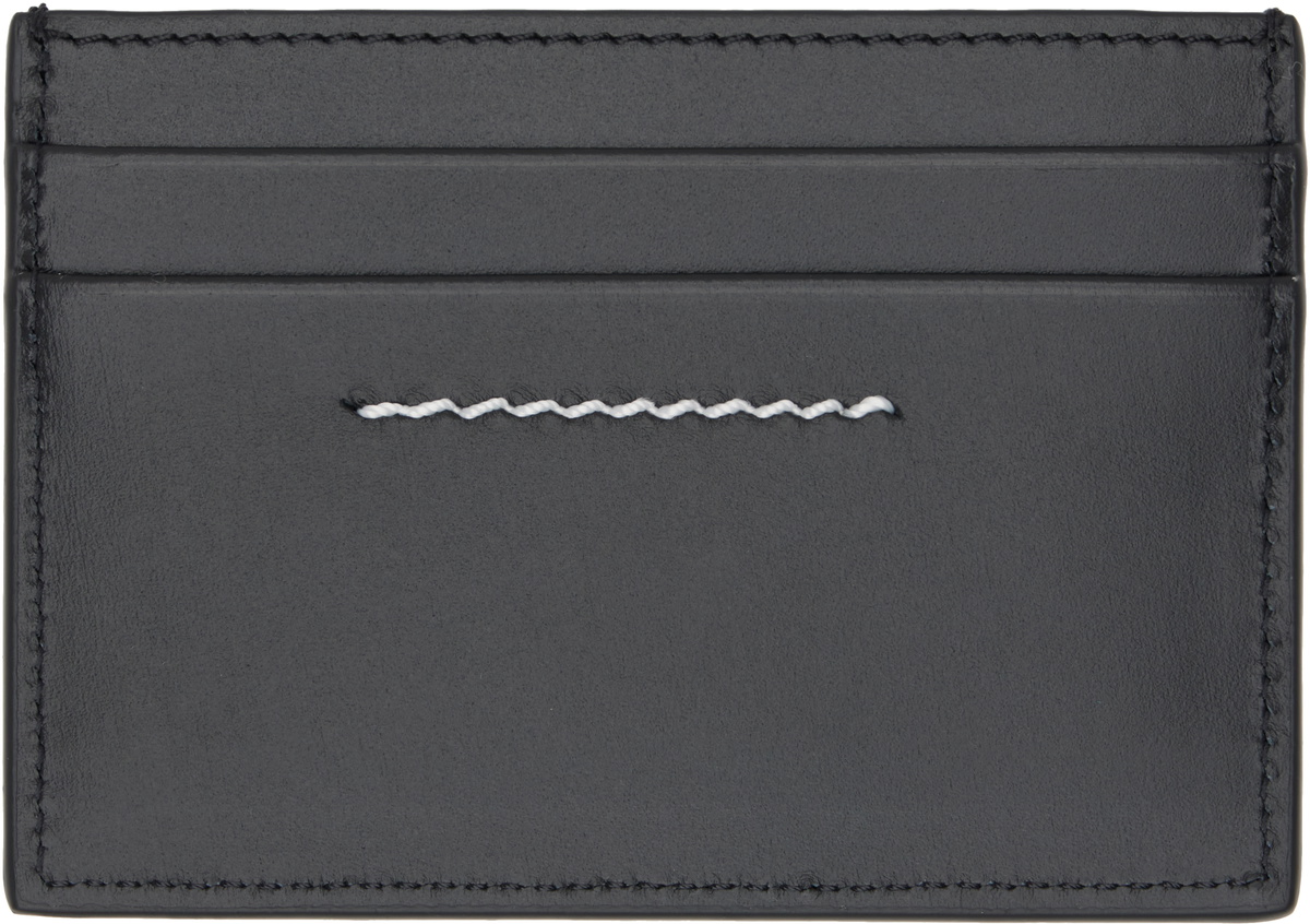 MM6 Maison Margiela Black Leather Card Holder