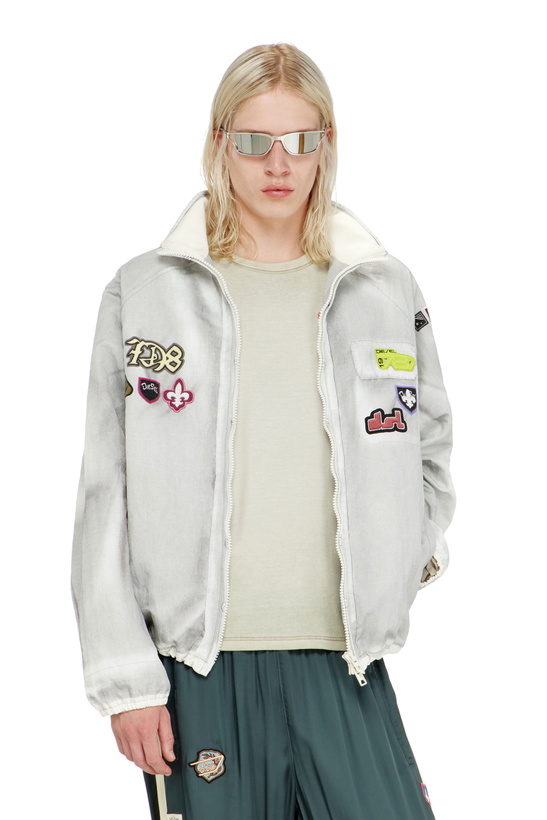 Photo: Diesel Windbreaker with trompe l'oeil patches - Jackets Mens in Grey