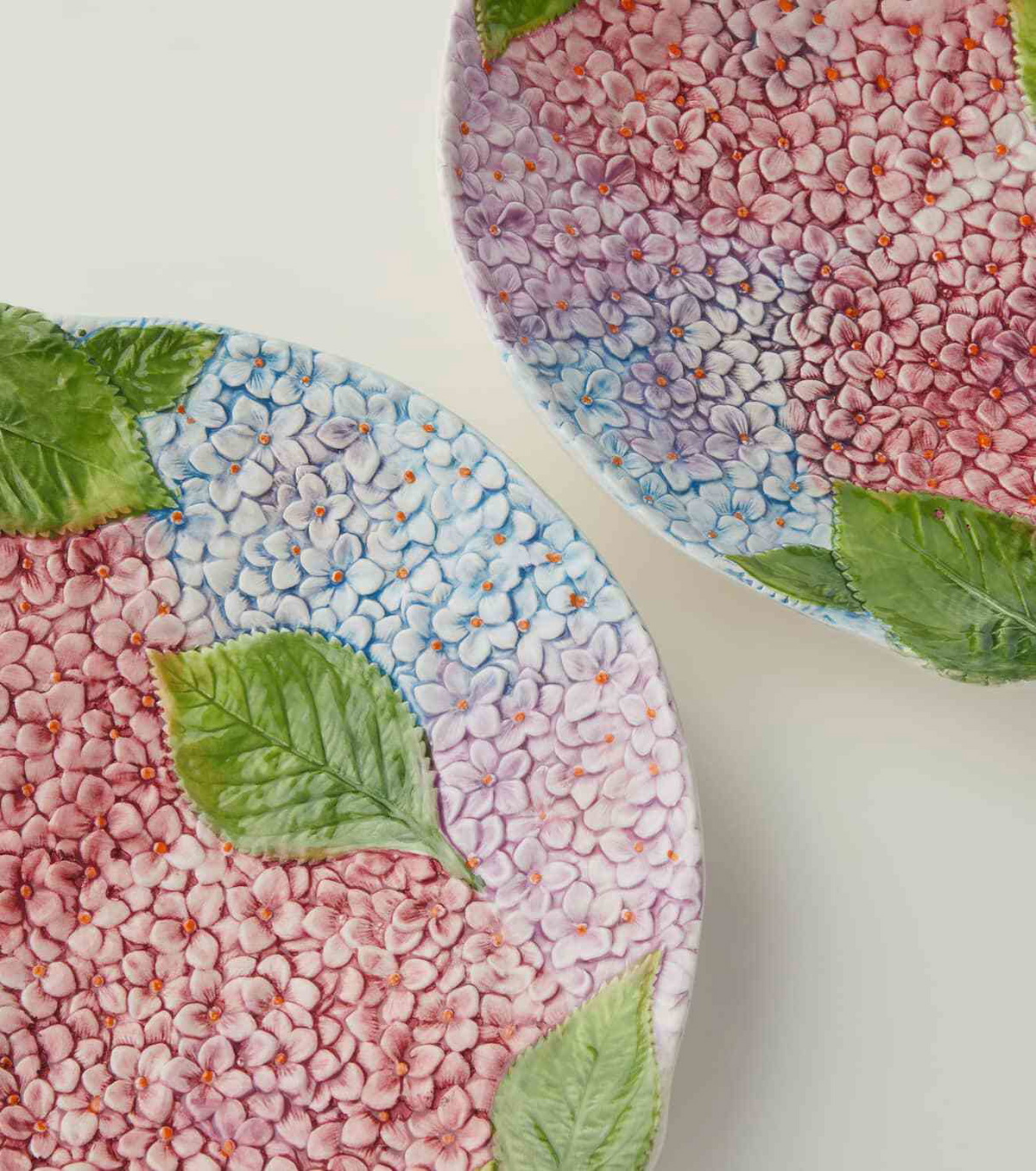 Les-Ottomans Ortensie set of 2 ceramic dinner plates
