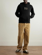 Burberry - Logo-Embroidered Appliquéd Cotton-Jersey Hoodie - Black