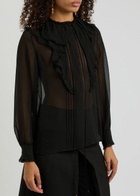 Chloe Ruffled Silk-chiffon Blouse Black