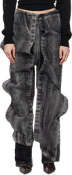 Y/Project Black Velcro Panel Jeans