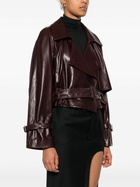 Nour Hammour Cropped Leather Jacket