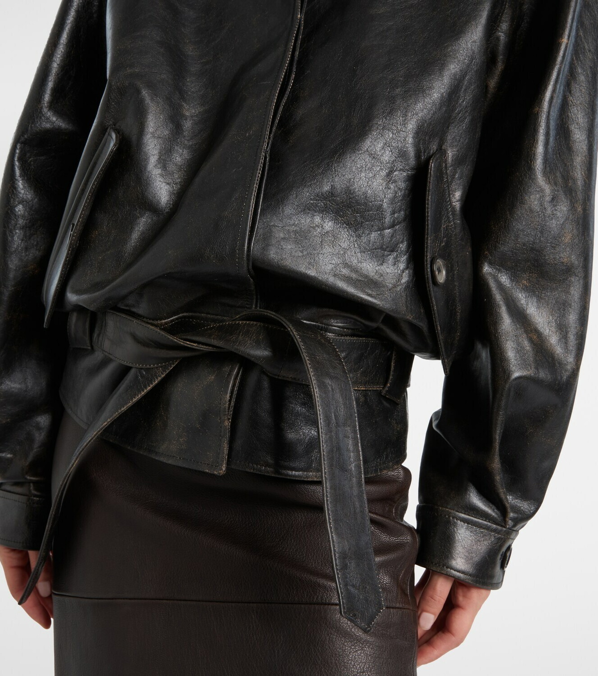 Magda Butrym Belted leather jacket