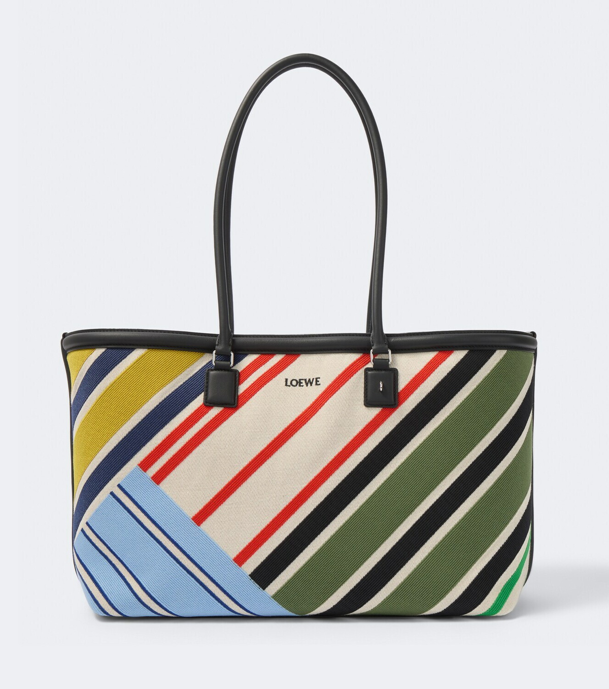 Loewe Verano Large striped canvas tote bag