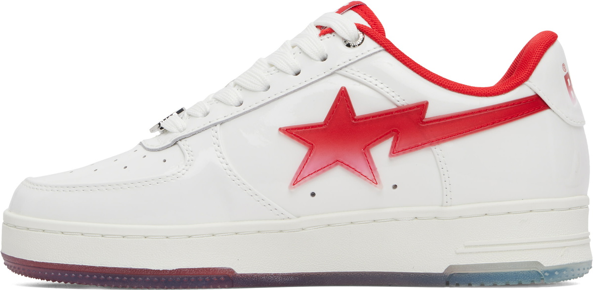 BAPE White & Red BAPE Sta #4 Sneakers