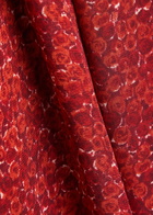 Reformation Lela Floral-print Georgette Midi Dress Red