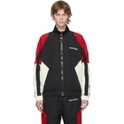 Moschino Black and Red Broken Logo Track Jacket