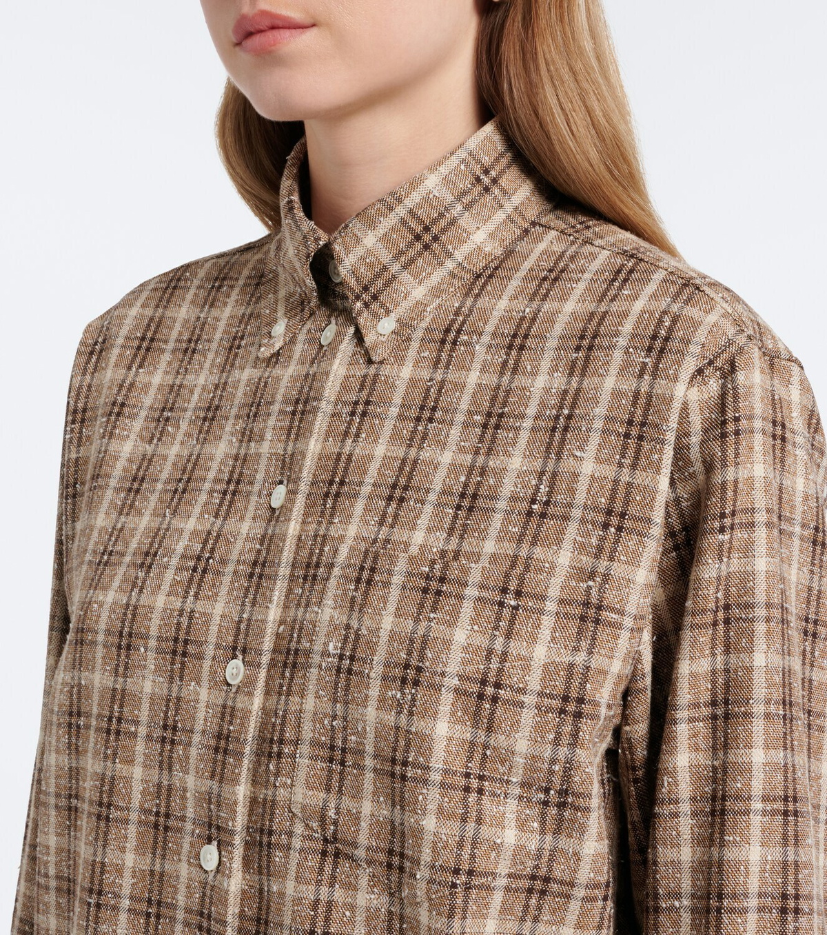 Róhe Checked bouclé cotton and silk-blend overshirt
