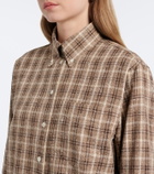Róhe Checked bouclé cotton and silk-blend overshirt