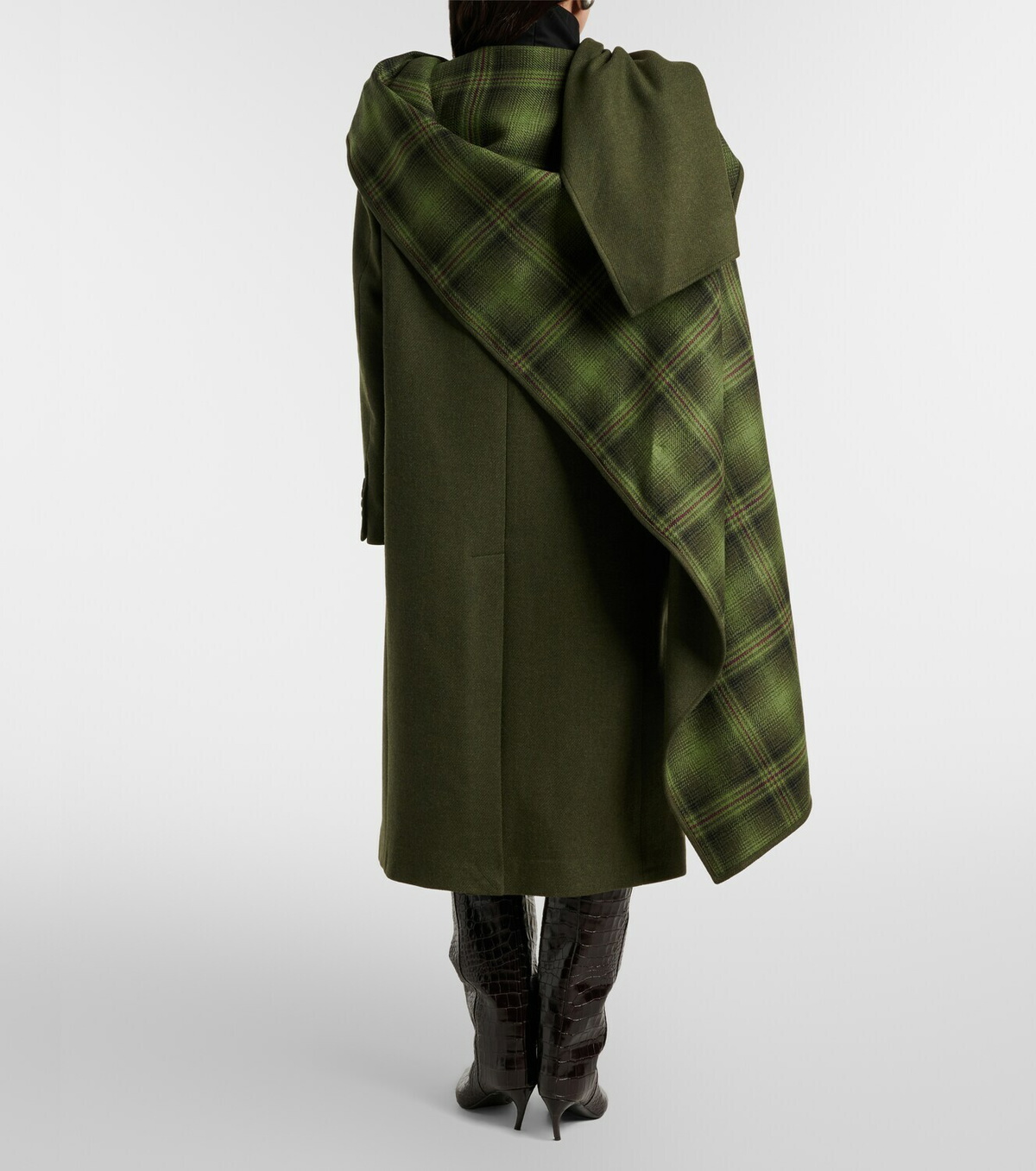 The Attico Scarf-detail wool-blend coat