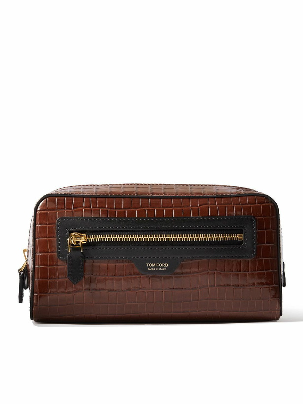 Photo: TOM FORD - Croc-Effect Leather Wash Bag