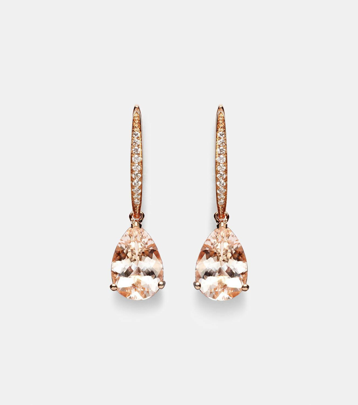 Bucherer Fine Jewellery Blush 18kt rose gold earrings with diamonds and morganites
