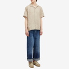 Gitman Vintage Men's Japanese Ripple Jacquard Camp Shirt in Tan