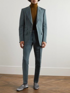 TOM FORD - Shelton Straight-Leg Cotton and Silk-Blend Suit Trousers - Blue