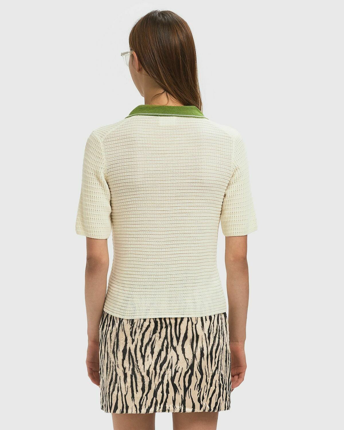 CLOSED SHORT SLEEVE POLO CARDIGAN Beige Womens Top
