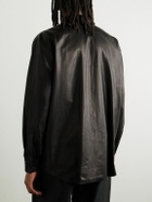 A.PRESSE - Leather Shirt Jacket - Black