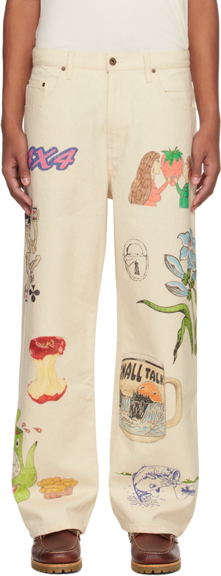 Photo: Small Talk Studio SSENSE Exclusive Off-White Hand-Drawn Jeans