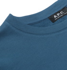 A.P.C. - Slim-Fit Logo-Print Loopback Cotton-Jersey Sweatshirt - Blue