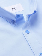 AMI PARIS - Slim-Fit Button-Down Collar Cotton Oxford Shirt - Blue