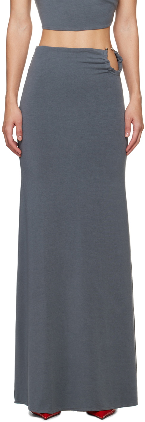 Jade Cropper Gray O-ring Maxi Skirt