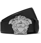 Versace - 4cm Black Full-Grain Leather Belt - Black