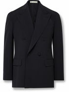 UMIT BENAN B - Double-Breasted Wool Suit Jacket - Blue