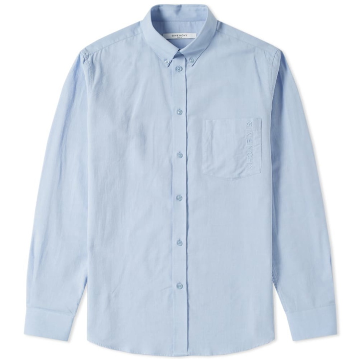 Photo: Givenchy Pocket Logo Oxford Shirt Light Blue