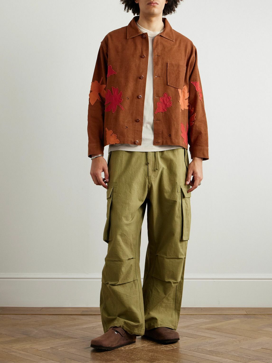 Story mfg. - Second Autumn Appliquéd Organic Cotton Jacket - Brown