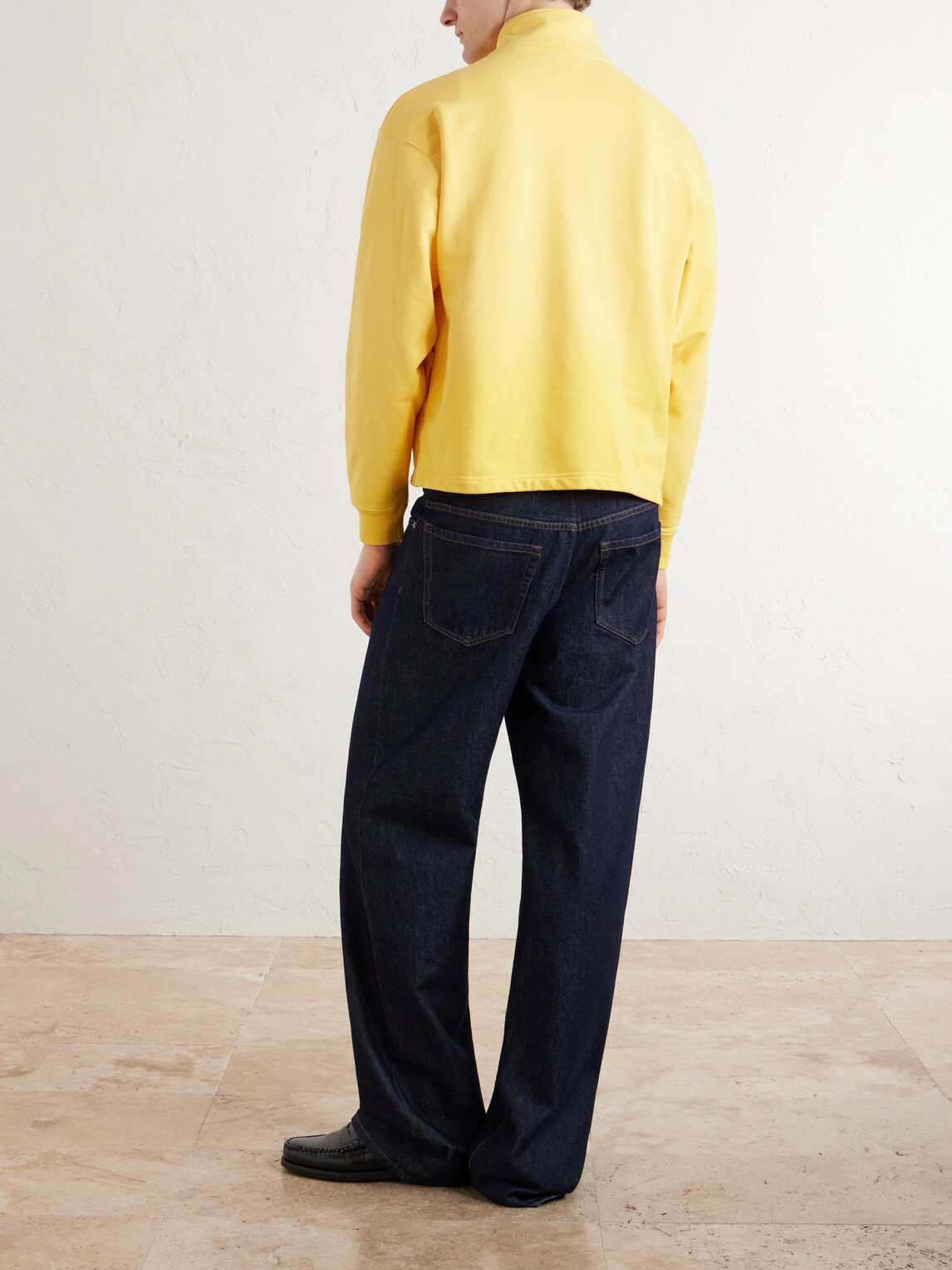Aimé Leon Dore - Logo-Embroidered Cotton-Jersey Half-Zip Sweatshirt - Yellow