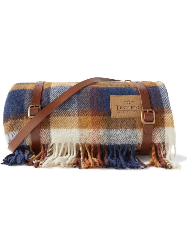 Photo: Pendleton - Fringed Checked Virgin Wool Blanket