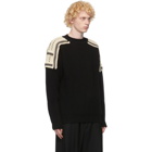 Jil Sander Black Wool Crochet Overlay Sweater