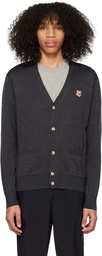 Maison Kitsuné Gray Fox Head Cardigan