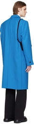 Wooyoungmi Blue Peaked Lapel Coat