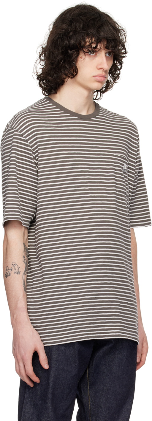 the Shepherd UNDERCOVER Gray & White Striped T-Shirt
