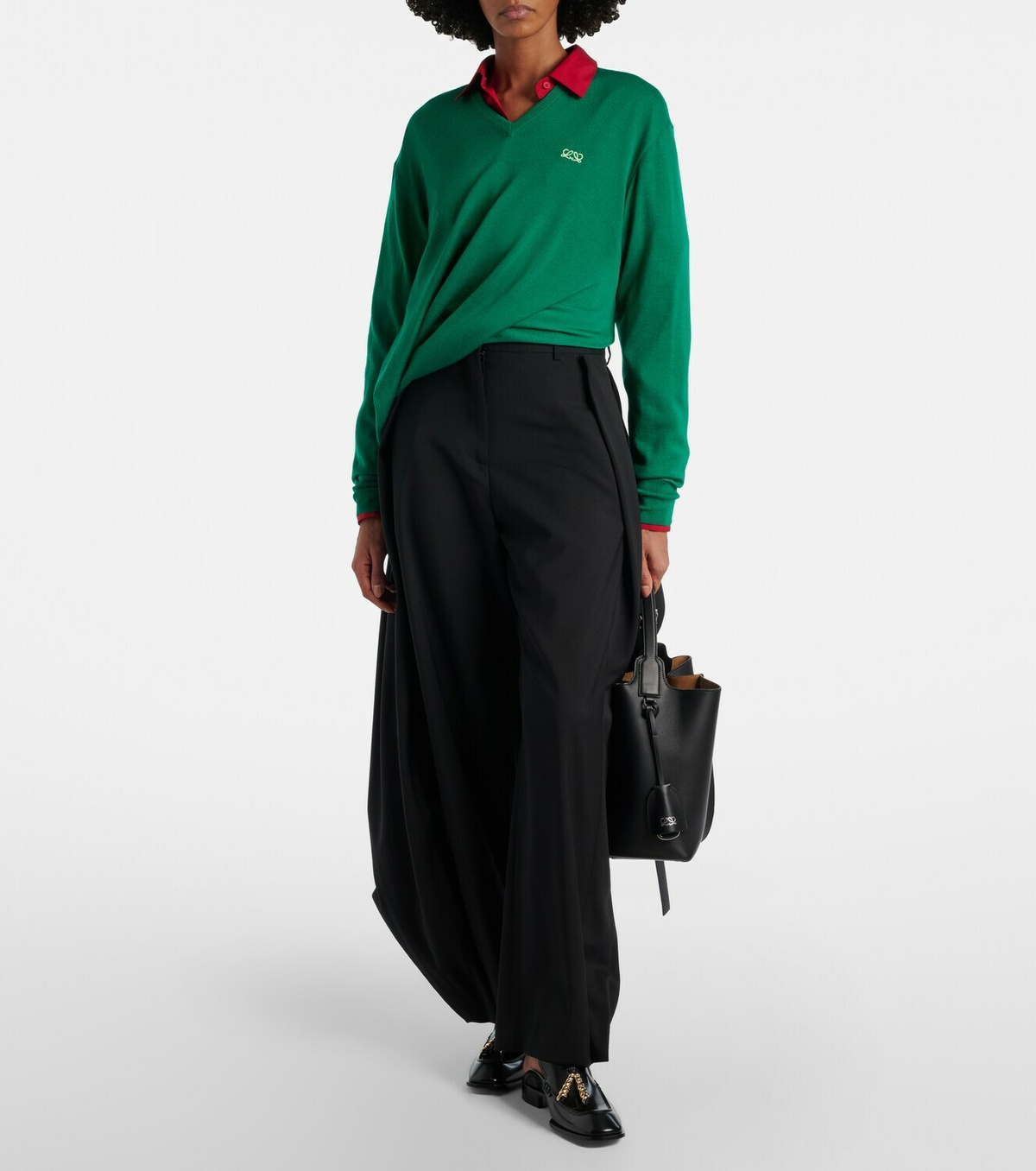 Loewe Double L asymmetric wool sweater