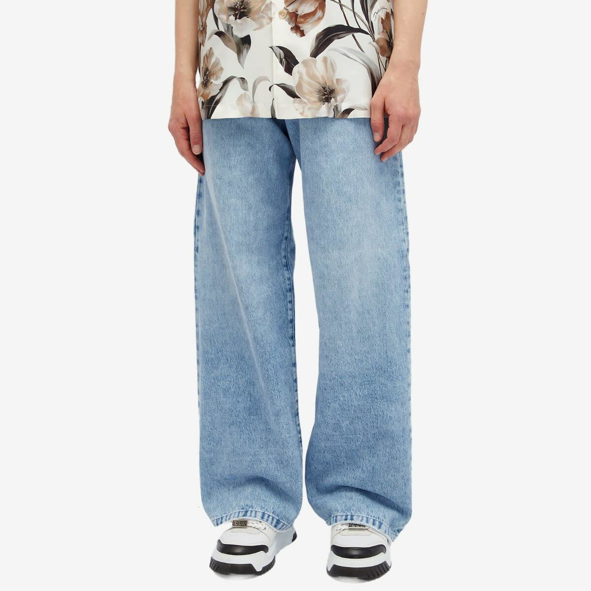 品質満点 Leg Loose Men's Versace Jean Versace Blue Light in パンツ