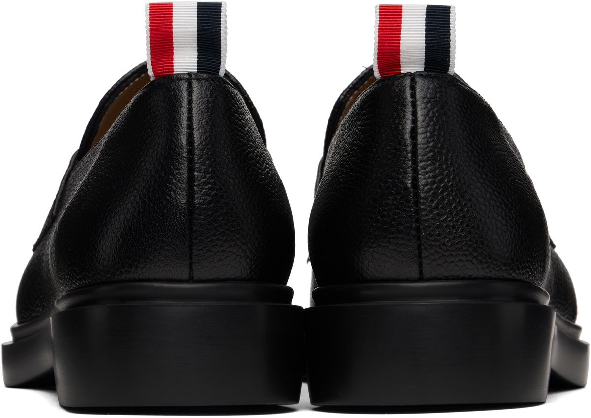 Thom Browne Black Pebble Grain Penny Loafers