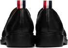 Thom Browne Black Pebble Grain Penny Loafers